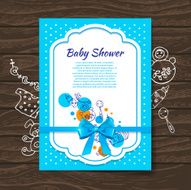 Sweet baby shower invitation with doodle toys N3