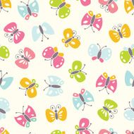 Seamless background with colorful butterfies