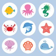 Sea animals set