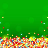 Colorful background with green and flowers