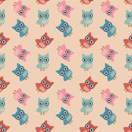 Owl Colorful Seamless Pattern