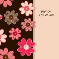 Holiday card or invitation with flower patchworks