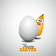 Funny Easter egg chick - background illustration
