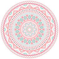 Decorative pink and blue round pattern frame N3