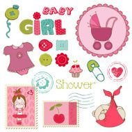 Scrapbook Baby shower Girl Set N2