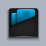 Vector modern blue icon on gray background Eps10 N4