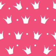 Princess Crown Seamless Pattern Background Vector Illustration