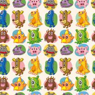 seamless monster pattern N17