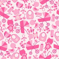 Girl baby shower seamless pattern N2