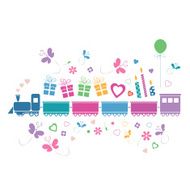 happy birthday train greeting card N2