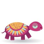 Funny turtle on a white background vector N2