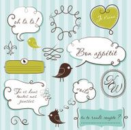 Speech bubbles set in French style N4