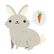 Funny cartoon rabbit illustration mascot N2