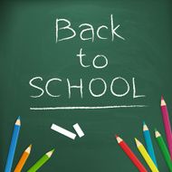Back to school written on blackboard