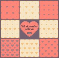 Set of 8 romantic seamless patterns Valentine&#039;s Day backgrounds