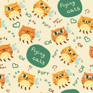Pattern with flying cats N2
