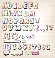 Doodle Vintage ABC Elements