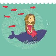 Girl and whale