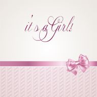 Baby girl announcement card N62