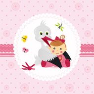 Stork and baby girl N2