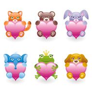Stuffed animals icon set