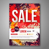 Vector Sale Poster Template with Watercolor Paint Splash