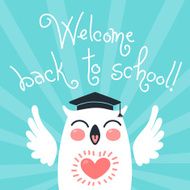 Back to school Card with an owl N5