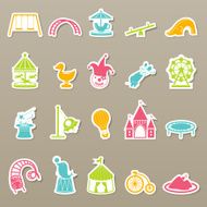 Amusement park icons set N6
