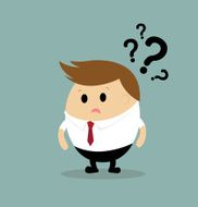 Vector of businessman with question mark concept on idea dilemma