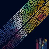 abstract colorful stripe pattern with black background
