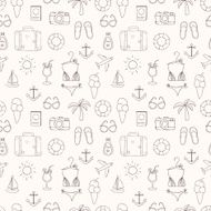 On vacation summer sketch seamless pattern N2