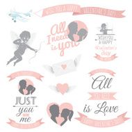 Valentine&#039;s Day greeting card set