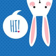 Greeting card with funny bunny Easter Bunny Ears N4