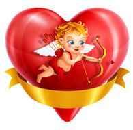 Cupid and valentine heart