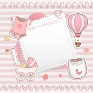 Baby girl shower card N116