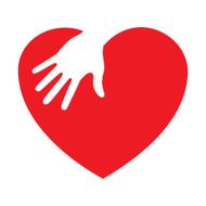 Heart icon with caring hand N3