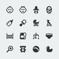 Vector baby mini icons set