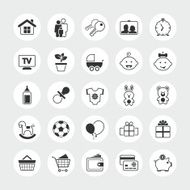 Family and home total vector icon set