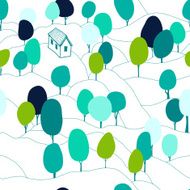 Abstract colorful forest landscape
