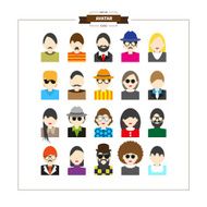 Big set of avatars profile pictures flat icons N5