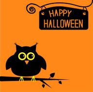 Happy Halloween cute owl card