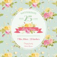 Baby Arrival or Shower Card - with Floral Blossom Design N8