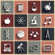 School icons set N5