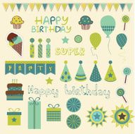 Retro Birthday Celebration Elements