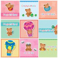 Cute teddy bear digital cards