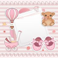 Baby girl shower card N117