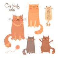 Cute set with cats and kittens N2