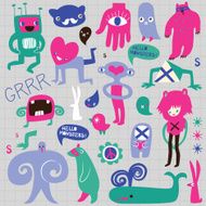 Cute monsters and freaks Set 2