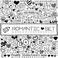 Doodle romantic set