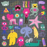 Cute monsters and freaks Set 1